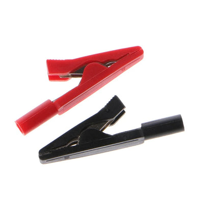 2Pcs Insulated Alligator Clips - 2mm Banana Female Adapter Test Leads for Multimeter and Battery Testing