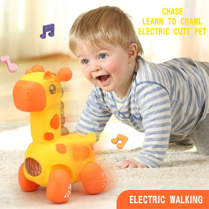 Giraffe Crawling Toy with Lights & Music – Educational Rope Toy for Toddlers, Early Learning Puzzle Toy