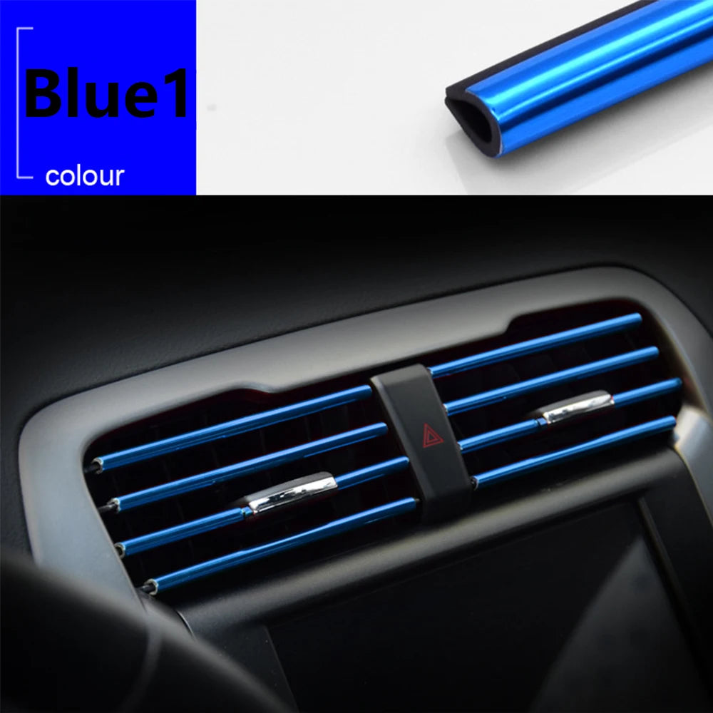 10-Piece Car AC Vent U-Shaped Decorative Trim Strips – 20cm Interior Styling Moulding and Edge Protector Accents