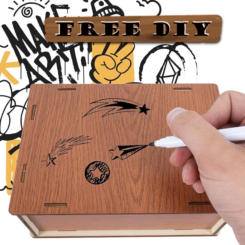 Wooden Money Box Piggy Bank – Cash Saving Treasure Coin Case for 1000/5000/10000 Euro – Encourages Saving Habit