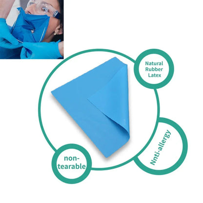 Non-Sterile Natural Rubber Latex Dental Dam – Anti-Allergy Oral Care, 52pcs (5"x5") & 36pcs (6"x6")
