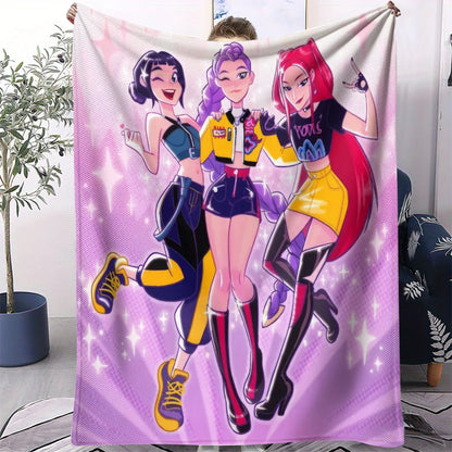 K-Pop Demon Hunters Flannel Blanket – 31 Styles Anime Throw for Home, Travel & Camping Fan Gift