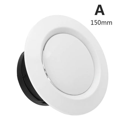 White Air Vent Extract Valve Grille – 100/150mm Round Ventilation Cover in 4 Shapes for Air Circulation