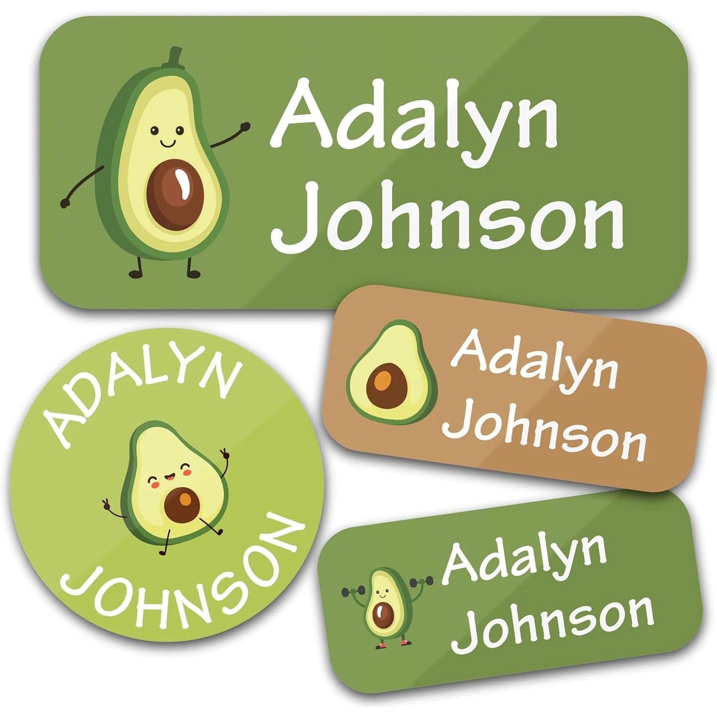 140PCS Custom Waterproof Name Stickers - Cartoon Personalized Labels for Clothes & Personal Items