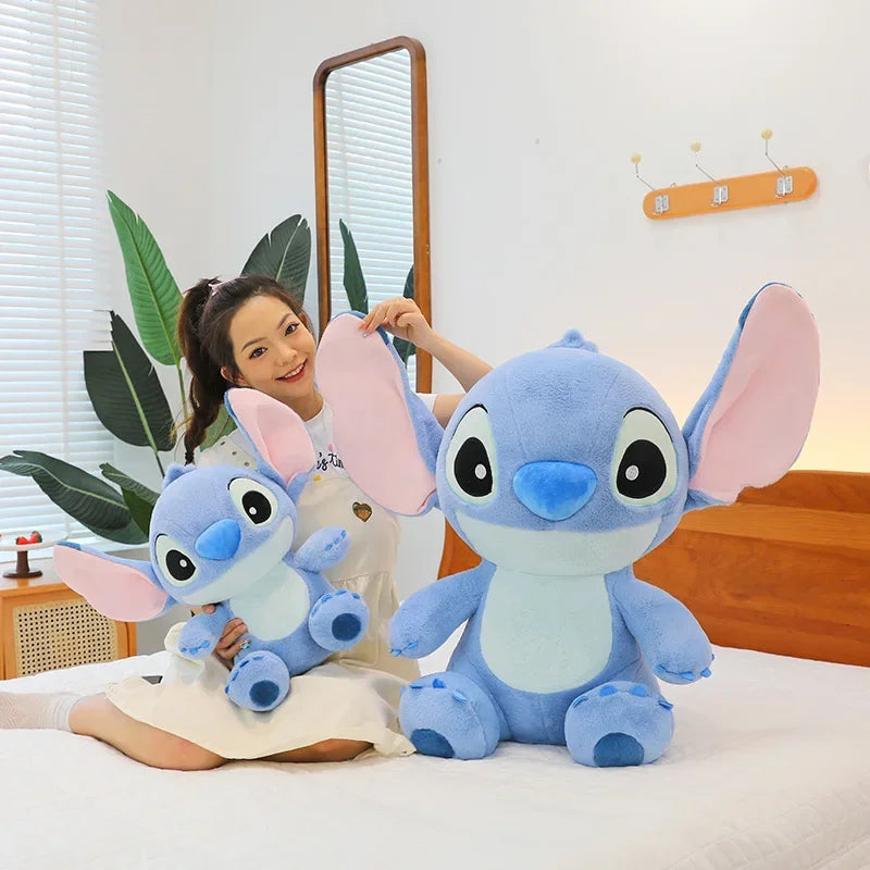 Disney Cute Blue Stitch Plush Toy – Kawaii Sleeping Pillow Doll for Girls' Birthday & Anime Gift Lovers