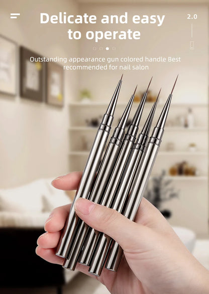 Nail Art Liner Brushes – Striping & Drawing Pens for Elongated Lines, 6–25mm Professional Manicure Design Tools
