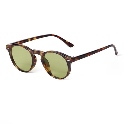 Vintage Round Sunglasses – 2024 Fashion Design for Men & Women, Retro Rivet Yellow & Blue Lens, Square Sun Glasses