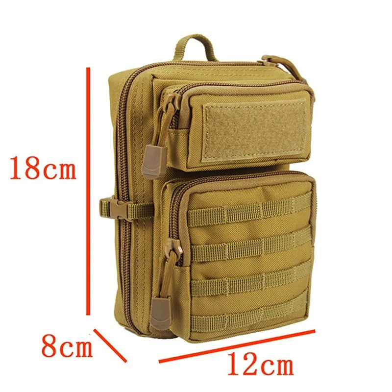 Tactical Multifunction Waist Bag – Molle Travel Pouch, EDC Phone Holder, Fanny Pack for Camping, Hiking & Hunting