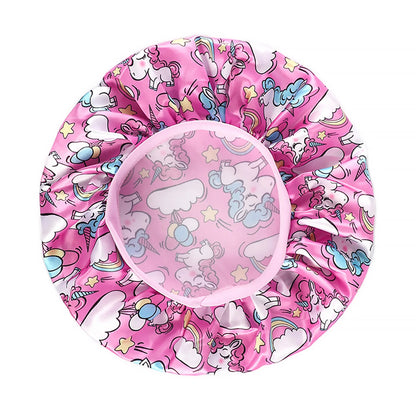 African Print Kids Satin Bonnet - Adjustable Ankara Sleep Cap for Babies & Children, Silk Shower Hat