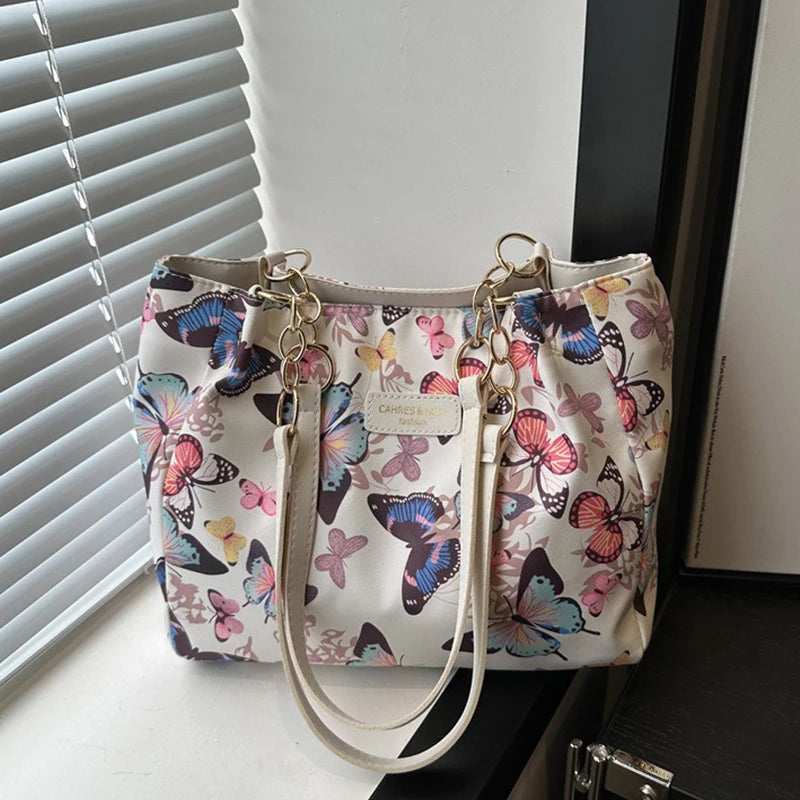Women’s Nylon Animal Print Shoulder Tote Bag – Large Capacity Casual Handbag for Teen Girls Gift
