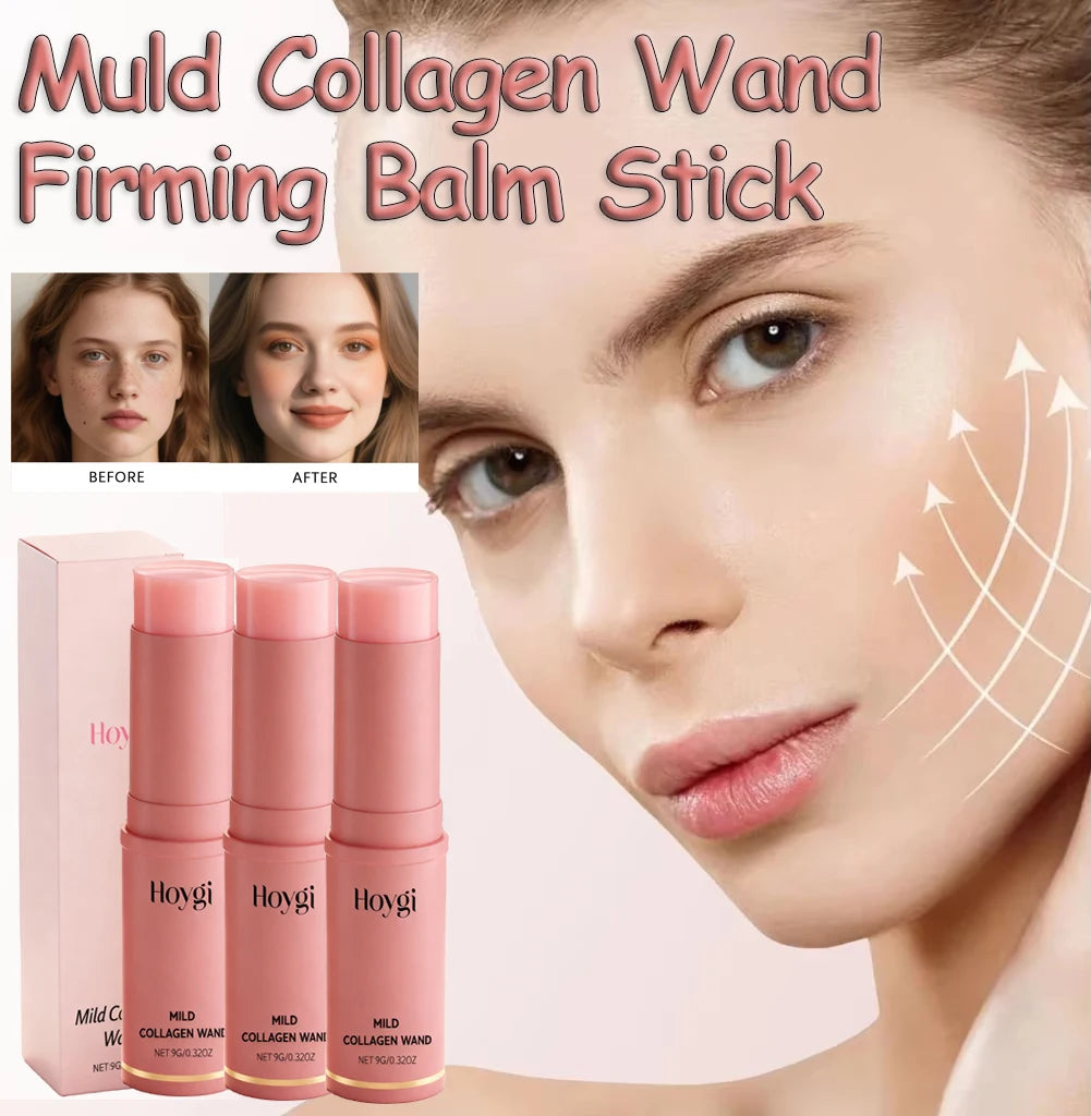 Collagen Pink Hydrating Balm Stick - Deep Moisturizing Facial Balm and Makeup Base for Smooth, Glowing-Looking Skin