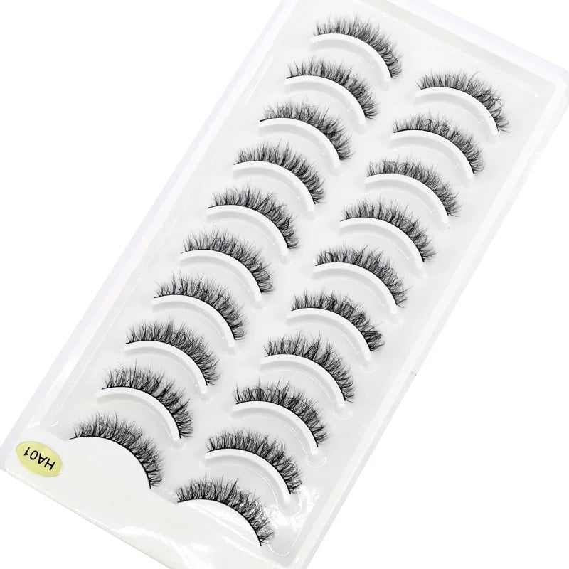 10 Pairs 3D Mink False Eyelashes – Natural Long & Short Lash Extensions Makeup Kit (41 Styles)