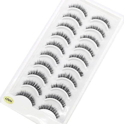 10 Pairs 3D Mink False Eyelashes – Natural Long & Short Lash Extensions Makeup Kit (41 Styles)