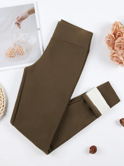 Women’s Velvet Leggings – High-Waist Thick Thermal Stretch Pants, Warm Winter Cold-Resistant Tights