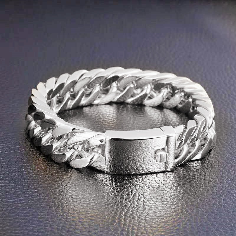 Fashion Black Cuban Chain Bracelet - Hip Hop Jewelry for Men, Couple Bracelets for Birthday & Anniversary Gift