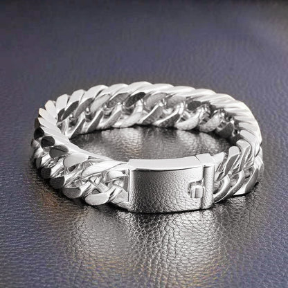 Fashion Black Cuban Chain Bracelet - Hip Hop Jewelry for Men, Couple Bracelets for Birthday & Anniversary Gift