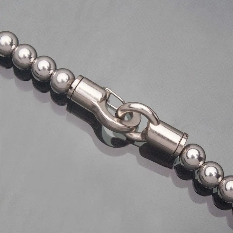 EDC Stainless Steel Ball Bracelet and Necklace - Titanium Steel Personal Safety Accessory for Everyday Carry