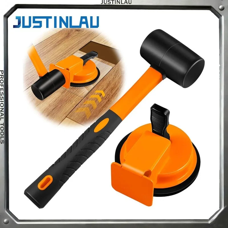 JUSTINLAU Wooden Floor Installation Tool Set – Rubber Hammer & Tile Joint Hand Tools for Flooring Installations