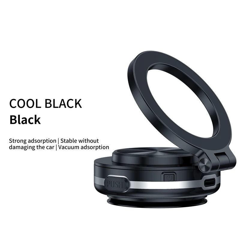 Intelligent Magsafe Car Mount – Magnetic Vacuum Mobile Phone Holder with Folding Swivel Stand and Strong Adsorption