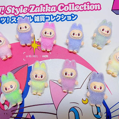 Labubu Cartoon Mini Flocking Doll – Cute DIY Pendant & Kawaii Gift Accessories