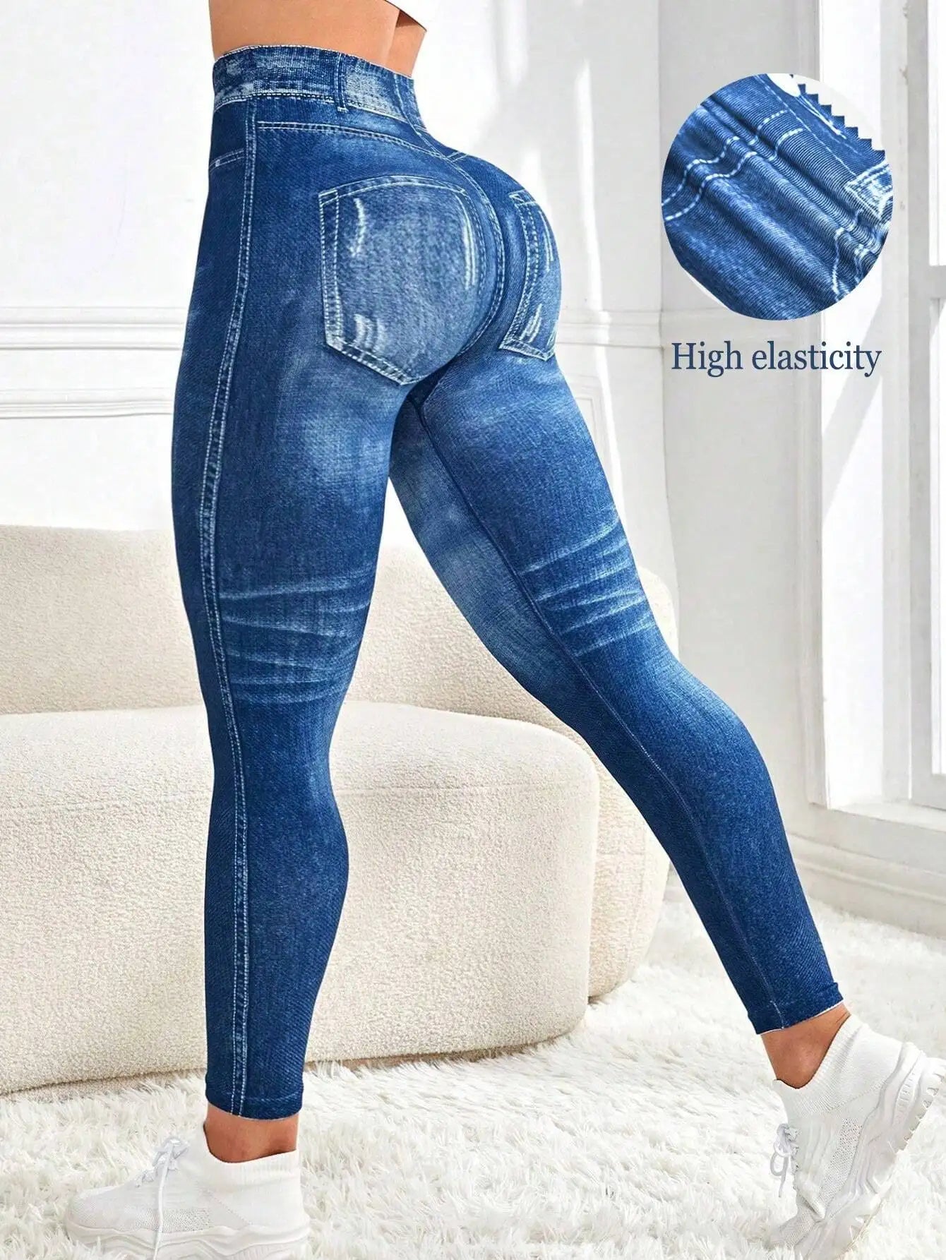 Women's Non Denim Leggings - High Stretch Yoga Gym Workout & Casual Fitness Tights