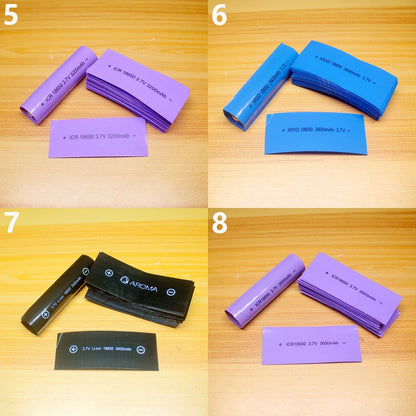 100pcs 18650 Lithium Battery Heat Shrink Wrap PVC Sleeves – Insulation Packaging Film for Battery Protection