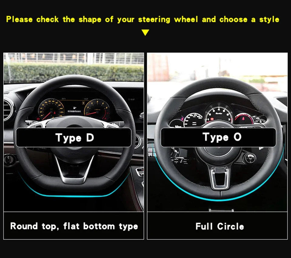 Universal Car Steering Wheel Cover — Carbon Fiber Leather, 3D Anti-Slip, Simple & Stylish Car Accessory