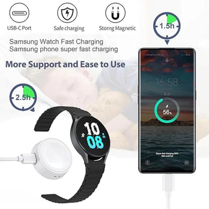 Samsung Galaxy Watch USB Charging Dock - Replacement Charger for Galaxy Watch 7, 6 Classic, 5 Pro, 5, 4 Classic and Compatible Models
