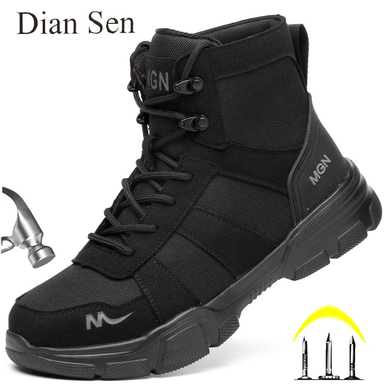 Indestructible Work Boots – Steel Toe Safety Shoes for Men & Women, Puncture-Proof, Non-Slip Sneakers for Work