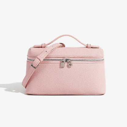 Lychee Grain Mini Shoulder Bag - Elegant Women’s Fashion Crossbody Handbag with Lunch Box Style Design