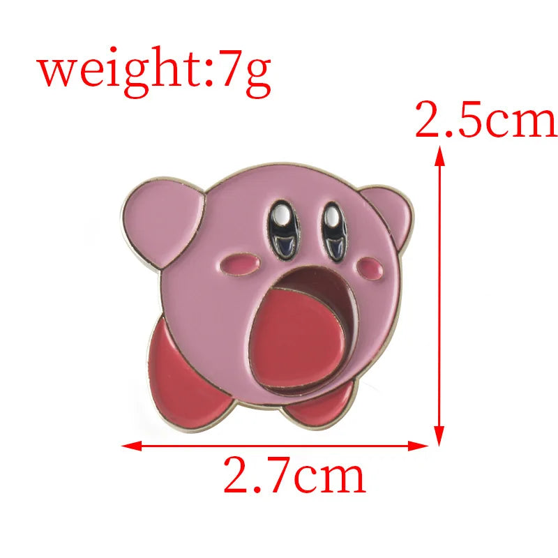 Kirby Anime Enamel Pin - Cute Backpack Badge Brooch Accessory for Manga Fans & Collectible Gifts