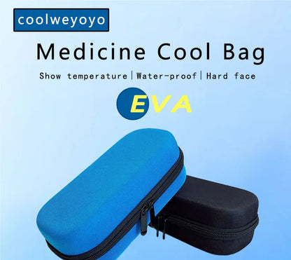 Medical Cooler Travel Pouch with 4 Ice Packs – EVA Insulin Pen Case & Drug Freezer Box for Diabetes Cooling Storage
