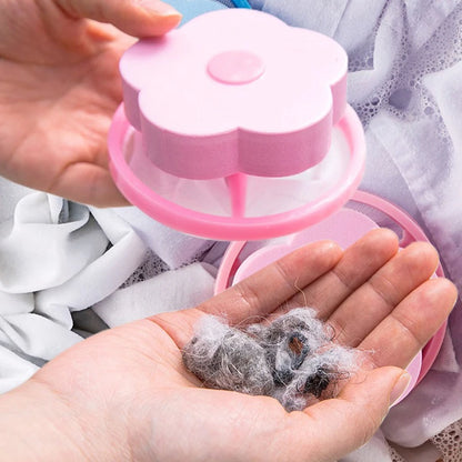 Plum Blossom Washing Machine Lint Filter – Reusable Hair & Pet Fur Catcher Mesh for Laundry Cleaning