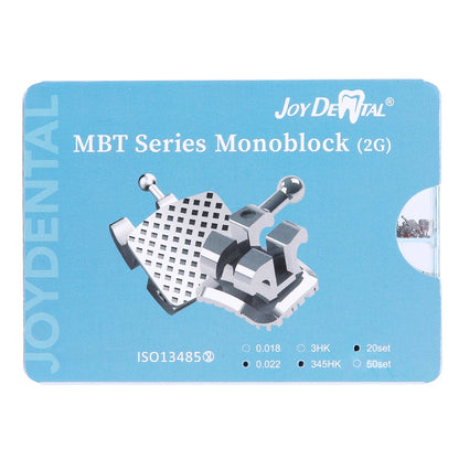 20/50 Sets JOY DENTAL Orthodontic Brackets – MIM Monoblock Metal Mini Roth .022/MBT .018 with Hooks for Dentistry Ortho Braces