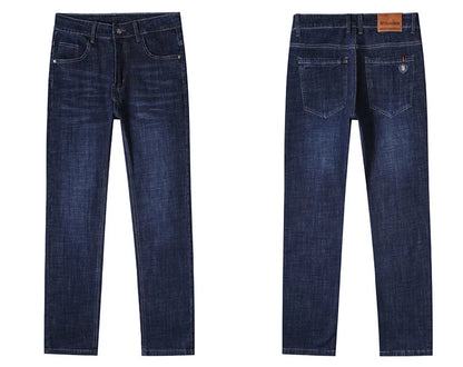 Men’s All-Match Brand Trousers – High-Quality Business Casual High Waist Denim Jeans for All Seasons
