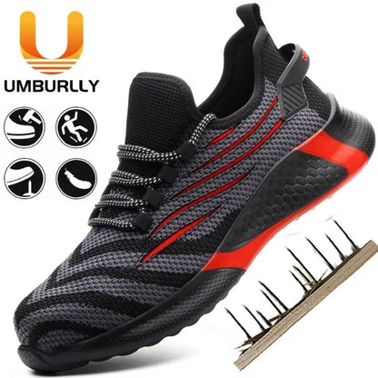 Men’s Safety Work Shoes – Lightweight Indestructible Sneakers with Anti-Puncture Protection, Durable Work Boots for Industrial & Construction Use
