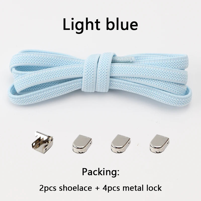 No-Tie Elastic Shoelaces – One Size Fits All Sneakers for Adults & Kids, Flat Tieless Shoestrings