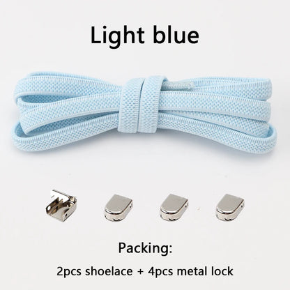No-Tie Elastic Shoelaces – One Size Fits All Sneakers for Adults & Kids, Flat Tieless Shoestrings