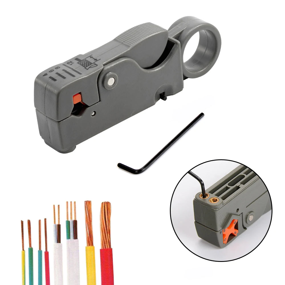 Wire Stripping Pliers - Stainless Steel Insulated Cable Stripper with Hex Wrench for Electrical Work