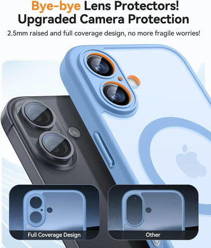 Magnetic Matte Translucent Armor Case – Shockproof Cover for iPhone 17, 16, 15, 14, 13, 12, 11 Pro Max Plus with MagSafe Wireless Charging