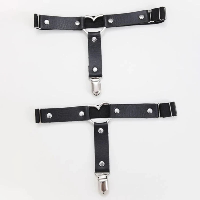 Punk Metal Tassel Pink PU Leather Choker Collar - Spiked Neck Strap for Men & Women, Gothic Pendant Necklace
