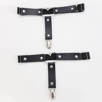 Punk Metal Tassel Pink PU Leather Choker Collar - Spiked Neck Strap for Men & Women, Gothic Pendant Necklace
