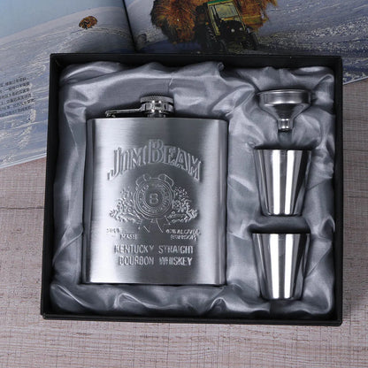 8oz Stainless Steel Hip Flask - Portable Pocket Whisky Flask with Gift Box, Outdoor Alcohol Container for Vodka and Drinks
