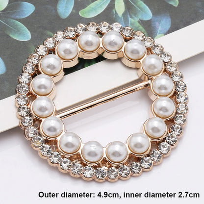 Elegant Alloy Brooch Pins with Pearls & Rhinestones – Minimalist Irregular Shapes, Fashion Accessory for Garments & Scarves