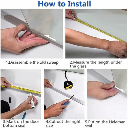 Shower Glass Door Seal Strip - 4–6mm Rubber Weatherproof Seal for Bath Screens and Glass Doors