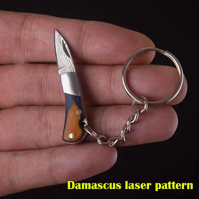 5cm Mini Folding Knife Keychain – Acrylic & Brass Portable Blade Pendant for Camping, Outdoor, and Everyday Carry
