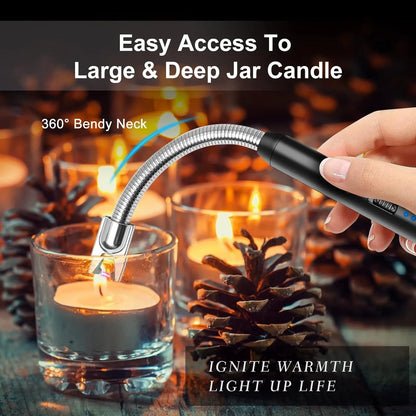 3PCS Rechargeable Electric Plasma Arc Lighters — Type-C Windproof Lighter for Kitchen, Candle, and BBQ Grill
