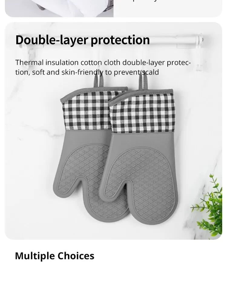 Silicone Insulated Kitchen Glove – Anti-Slip, Thickened, Heat-Resistant & Anti-Scalding