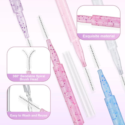 MAYOOC Mini Eyebrow Brush – Disposable Brow Lifting & Perm Brushes, Bendable Micro Eyelash Applicators Tools