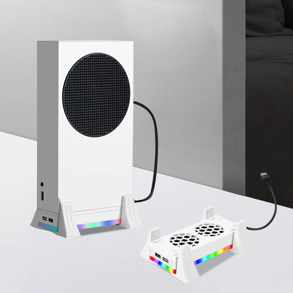 Xbox Series S Console Cooling Fan Holder — 3-Gear Adjustable Cooling System with Color Lights